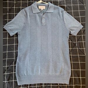 Blue Short Sleeve Sweater Polo